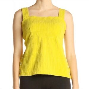 Anthropologie MAEVE Callie Yellow side button Tank Top Size M NEW